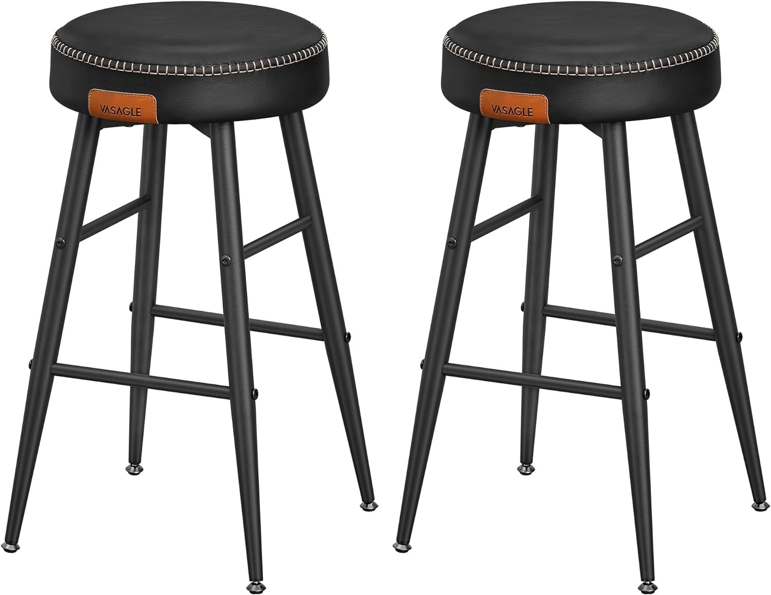Se Barstol med kunstlæder - sæt med 2 barstole - sort H63 cm - Barstole - Daily-Living hos Daily-Living.dk