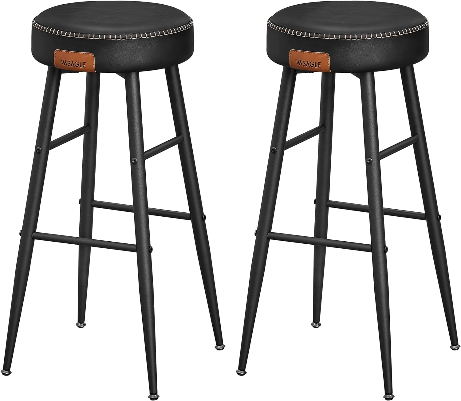 Se Barstol med kunstlæder - sæt med 2 barstole - sort H76,2 cm - Barstole - Daily-Living hos Daily-Living.dk