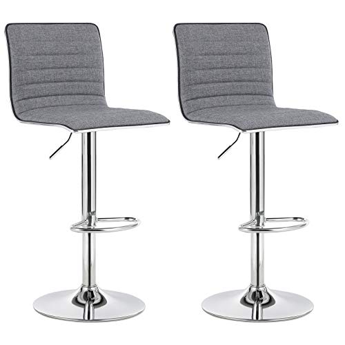 Billede af Barstole - sæt med 2 justerbare høje stole med ryglæn - grå - Barstole - Daily-Living