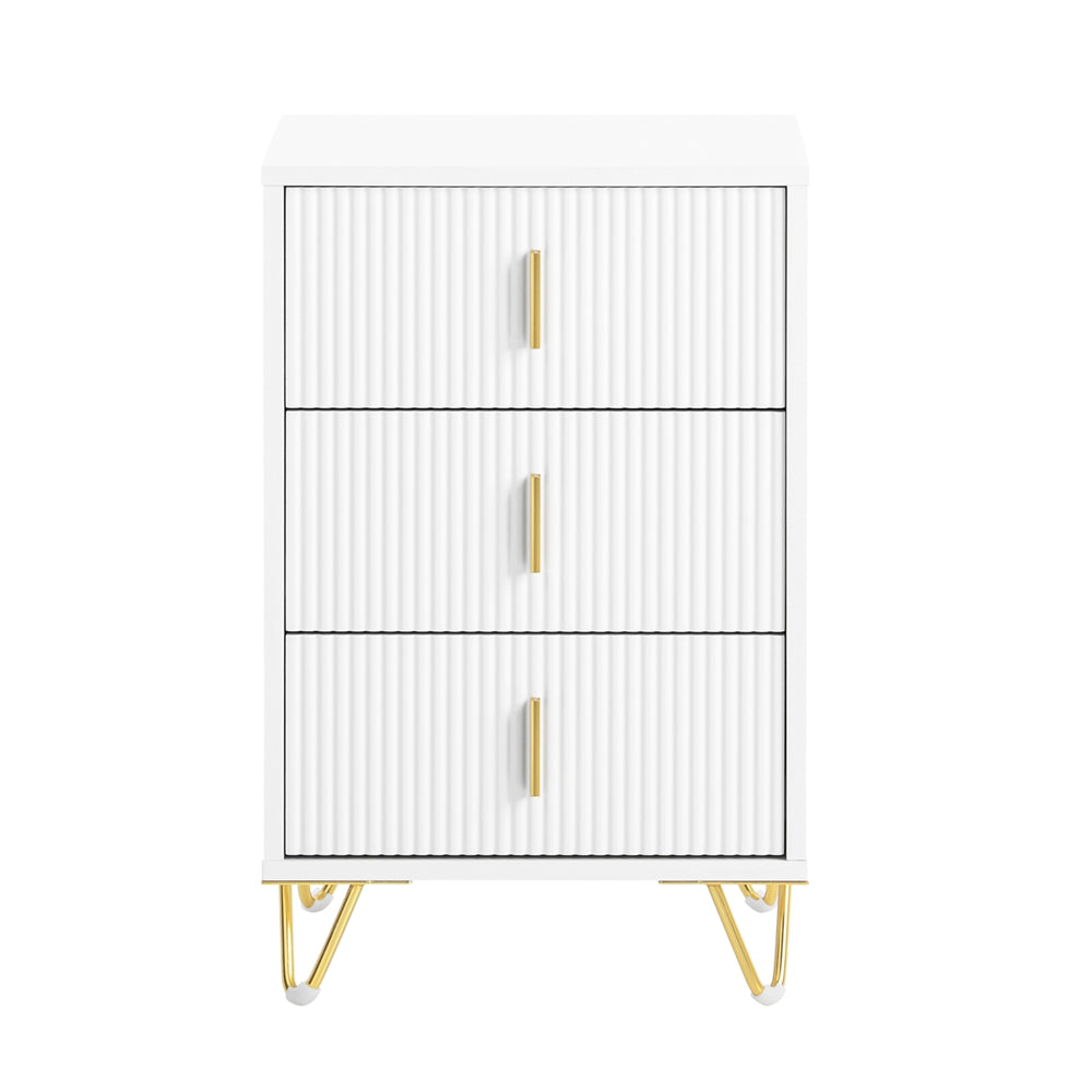 Bord med 3 skuffer - sengebord, natbord, sidebord - hvid - Borde > Sengeborde - Daily-Living