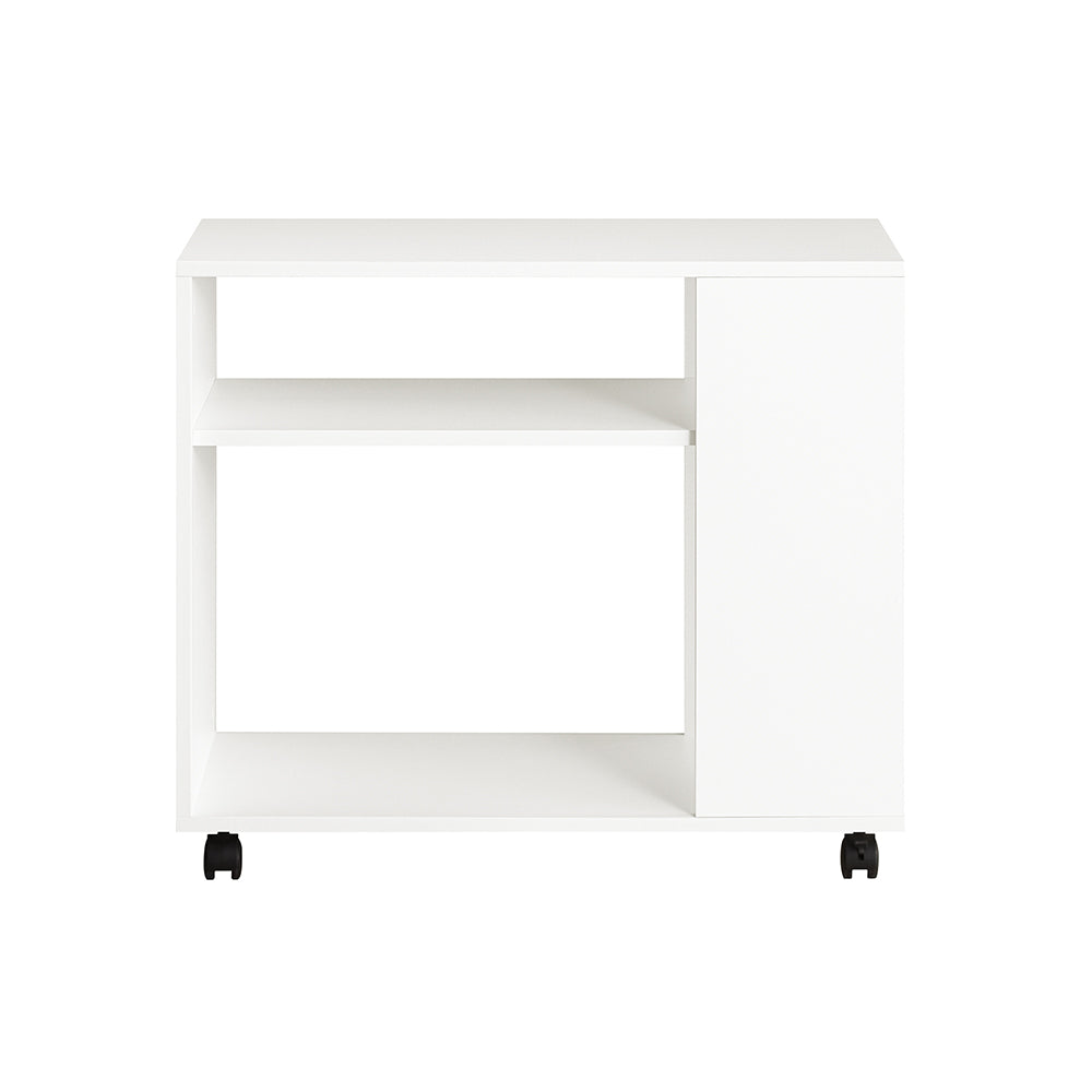 Sofabord med hylder - sidebord på hjul - hvid 70x35x60 cm - Borde - Daily-Living