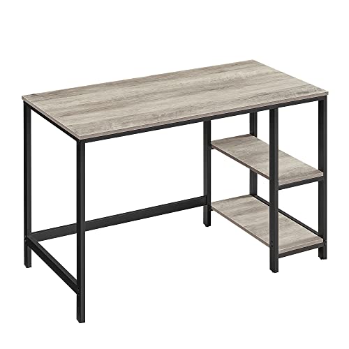 Se Skrivebord med 2 hylder - grå/beige (greige) 120 x 60 x 75 cm - Borde - Daily-Living hos Daily-Living.dk