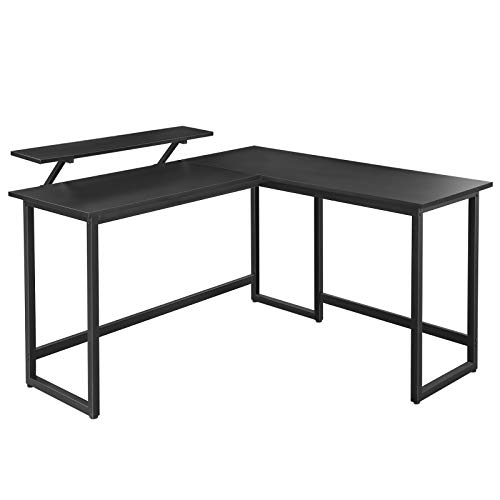Hjørneskrivebord med skærmstativ - skrivebord - sort 140 x 130 - Borde - Daily-Living