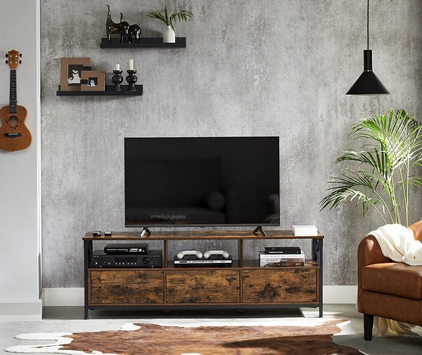 Billede af TV-bord - TV-bænk i industrielt design - rustik brun 147x40x50 - Borde > TV-borde - Daily-Living