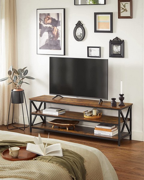 Billede af TV-bænk - TV-bord i industrielt design - rustik brun 147x40x50 - Borde > TV-borde - Daily-Living