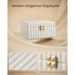 Smykkeskrin med spejl - 2 lags smykkeskrin - hvid