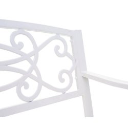 Bnk i metal - metalbnk - parkbnk i hvid pulverlakeret stl - 127 cm