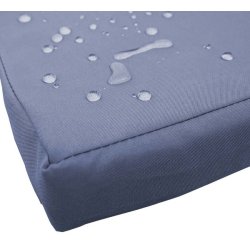 Havebnk til 2 personer med bord - sort polyrattan med mrkegr hynder - 132 cm