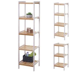 Reol med 3 bambus hylder - badevrelsesreol og skoreol