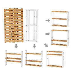 Bambus reol med 3 hylder - v�gh�ngt badev�relsesreol - 60x15x54