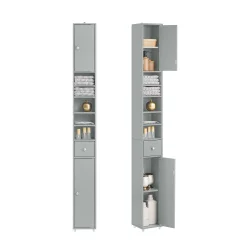 Badevrelsesskab med hylder, skabe og skuffe - gr 180x20x20