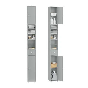 Badevrelsesskab med hylder, skabe og skuffe - gr 180x20x20