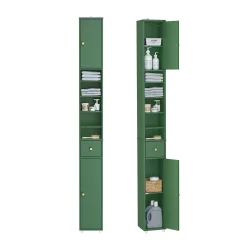 Badevrelsesskab med hylder, skabe og skuffe - grn 180x20x20