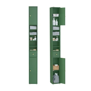 Badevrelsesskab med hylder, skabe og skuffe - grn 180x20x20