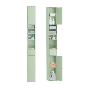 Badevrelsesskab med hylder, skabe og skuffe - mint 180x20x20