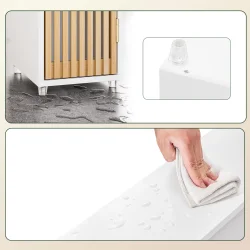 Badevrelsesskab med hylder, skuffe og trlger - hvid 180x20x20