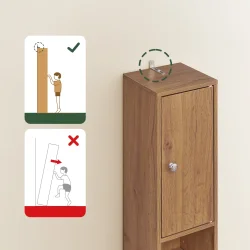 Badevrelsesskab med hylder, skabe og skuffe - brun 180x20x20