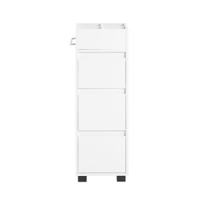 Badevrelsesskab med 3 skuffer og bne rum - hvid 37x15x93 