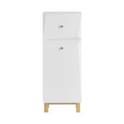 Vasket�jsskab med vasket�jskurv og skuffe, hvid 34x30x90