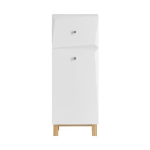 Vasket�jsskab med vasket�jskurv og skuffe, hvid 34x30x90