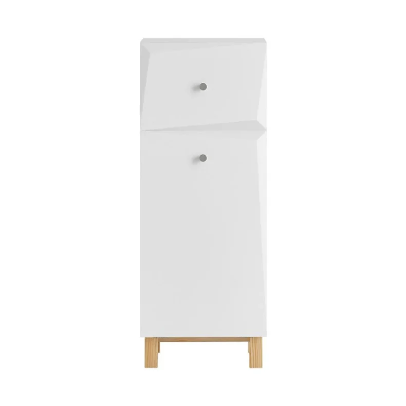 Vasket�jsskab med vasket�jskurv og skuffe, hvid 34x30x90