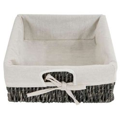 B�nk med hynde, skohylde og 2 kurve - siddeb�nk - antik gr� entrem�bel