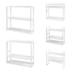 Bambus reol med 3 hylder - vghngt badevrelsesreol - 60x15x54