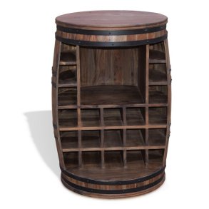 Vintnde bar i massiv rosentr - Rosey-Dee barskab og vinreol