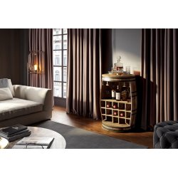 Vintnde bar i massiv mangotr - Rosey-Raw barskab og vinreol