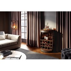 Vintnde bar i massiv rosentr - Rosey barskab, vinreol og barbord