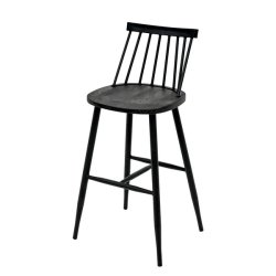 Barstole - 2 barstole i retro design i metal og tr med fodsttte