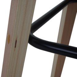 Barstol - 2 stk barstole med lyse trben, mrkegr stof og rygln