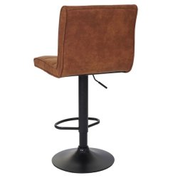 Barstol - 2 stk barstole med imiteret ruskind ~ lysebrun stof