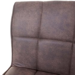 Barstol - 2 stk barstole med imiteret ruskind ~ m�rkebrun stof