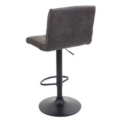 Barstol - 2 stk barstole med imiteret ruskind ~ mrkegr stof