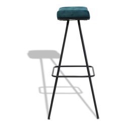 Barstol - blgrn velour barstol - Ekko B2 model fra OBUZI