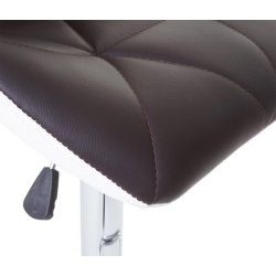 Barstole - 2 stk barstole med gaspatron ~ brun imiteret kunstlder