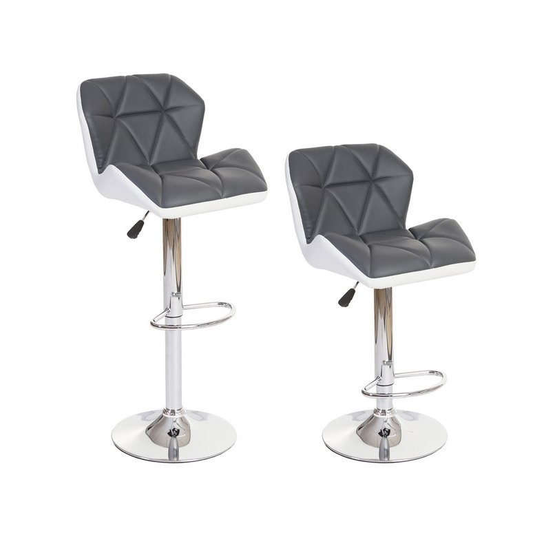 Barstole - 2 stk barstole med gaspatron ~ gr imiteret kunstlder