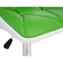 Barstole - 2 stk barstole med gaspatron ~ grn imiteret kunstlder