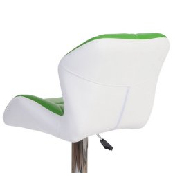 Barstole - 2 stk barstole med gaspatron ~ grn imiteret kunstlder