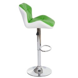 Barstole - 2 stk barstole med gaspatron ~ grn imiteret kunstlder