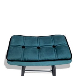 Barstol - blgrn velour barstol - Ekko A2 model fra OBUZI