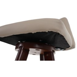 Barstol - roterbar med drejesde og drejefunktion - creme hvid kunstlder