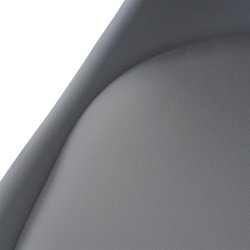 Barstole - 2 stk gr barstole med kunstlder, 4 lyse trben og rygln