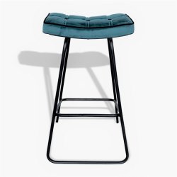 Barstol - blgrn velour barstol - Ekko A2 model fra OBUZI