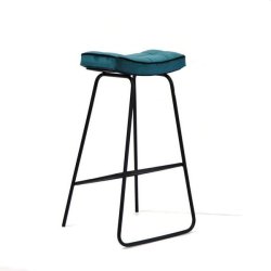 Barstol - blgrn velour barstol - Ekko A2 model fra OBUZI