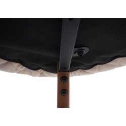 Barstol - 2 stk barstole med rygln, lyse metalben og creme beige fljl