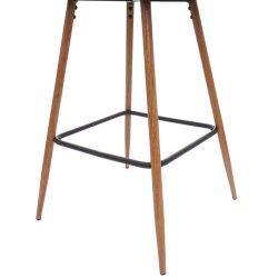 Barstol - 2 stk barstole med rygln, lyse metalben og creme beige fljl