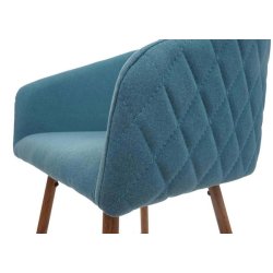 Barstol - 2 stk barstole med rygln, lyse metalben og turkis grn fljl