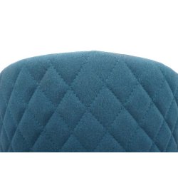 Barstol - 2 stk barstole med rygln, lyse metalben og turkis grn fljl